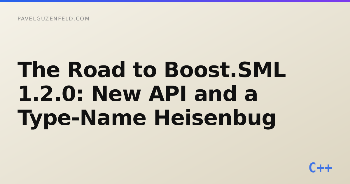 The Road to Boost.SML 1.2.0