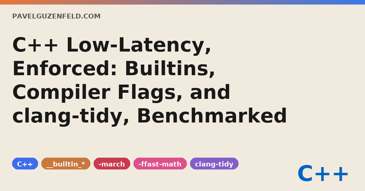 C++ builtins, compiler flags, and clang-tidy — cover