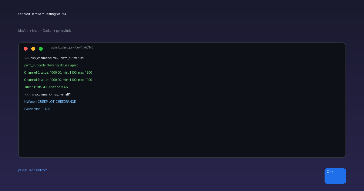 Scripted Hardware Testing for PX4