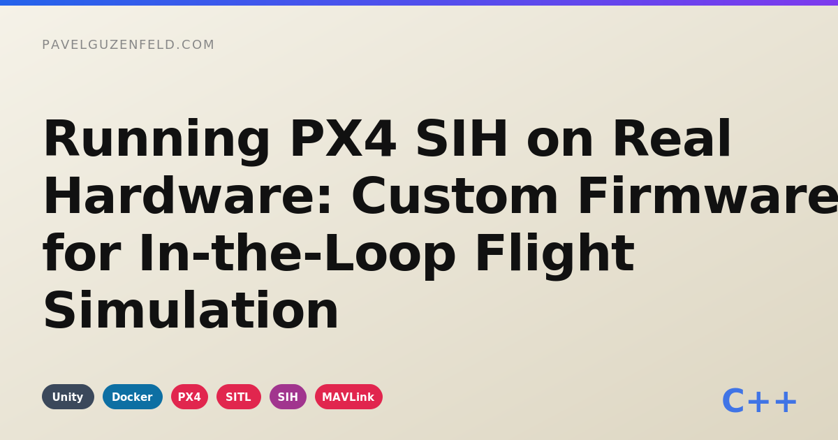 PX4 SIH running on real flight controller hardware with Unity visualization